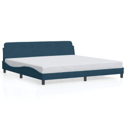 Estrutura de cama dover 200x200 cm veludo azul