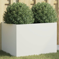 Vaso/floreira 62x47x46 cm aço branco