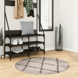 Tapete shaggy de pelo alto pamplona ø 100 cm bege e antracite