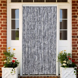 Cortina anti-insetos 100x230 cm chenille prateado