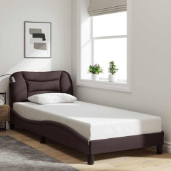Estrutura de cama sem colchão hvar 90x200 cm tecido castanho-escuro
