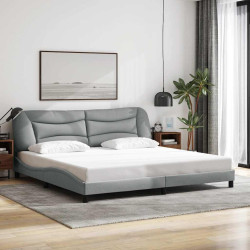 Estrutura de cama sem colchão hvar 200x200 cm tecido cinzento-claro
