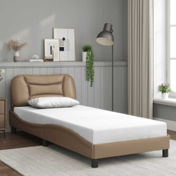 Estrutura de cama sem colchão hvar couro artif. 90x190 cm cappuccino