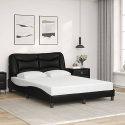 Estrutura de cama sem colchão hvar 140x200 cm couro artificial preto