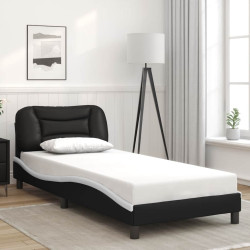 Estrutura de cama sem colchão hvar couro artif. 80x200 cm preto/branco