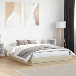 Estrutura de cama 160x200 cm derivados madeira carvalho sonoma
