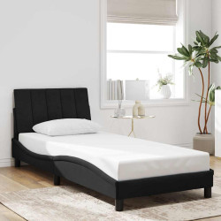Estrutura de cama sem colchão hanko 80x200 cm veludo preto