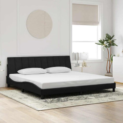 Estrutura de cama sem colchão hanko 200x200 cm veludo preto