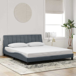 Estrutura de cama sem colchão hanko 180x200 cm veludo cinzento-escuro