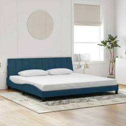 Estrutura de cama sem colchão 90x190 cm veludo azul