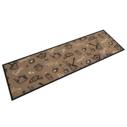 Tapete cozinha lavável 45x150 cm veludo padrão morning castanho