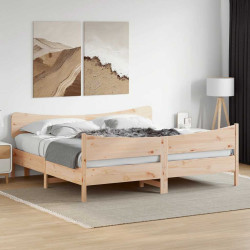 Cama sem colchão 200x200 cm madeira de pinho maciça
