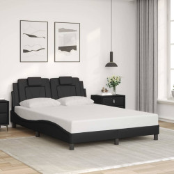 Estrutura de cama viana sem colchão 120x200cm couro artificial preto