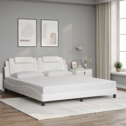 Estrutura de cama viana sem colchão 180x200 cm couro artificial branco