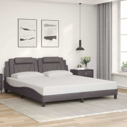 Estrutura de cama viana sem colchão 180x200cm couro artificial cinzento