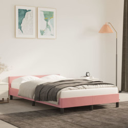 Estrutura de cama sem colchão 120x190 cm veludo rosa