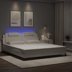 Estrutura de cama viana com LED sem colchão 180x200 cm branco