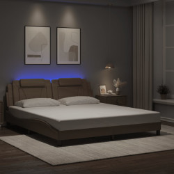 Estrutura de cama viana com LED sem colchão 180x200 cm cappuccino