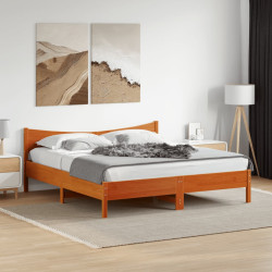 Cama sem colchão 180x200 cm pinho maciço castanho-mel