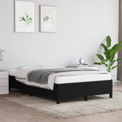 Estrutura de cama sem colchão preto 120x190 cm tecido