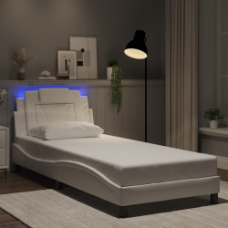 Estrutura de cama viana com LED sem colchão 80x200cm branco