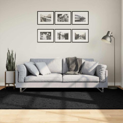 Tapete de pelo curto oviedo 160x230 cm preto