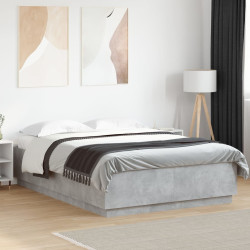 Estrutura de cama 150x200 cm derivados de madeira cinza cimento