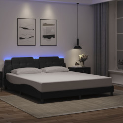 Estrutura de cama com LED sem colchão zadar 180x200cm preto