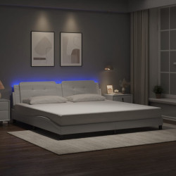 Estrutura de cama com LED sem colchão zadar 200x200 cm branco