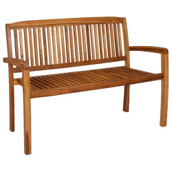 Bancos empilháveis jardim 2 lugares 120cm madeira teca maciça