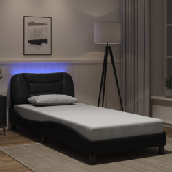 Estrutura de cama com LED sem colchão hvar 90x190 cm preto