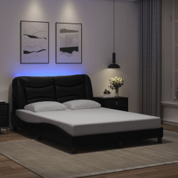 Estrutura de cama com LED sem colchão hvar 140x200cm preto