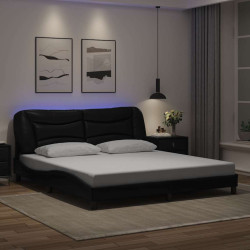 Estrutura de cama com LED sem colchão hvar 180x200cm preto