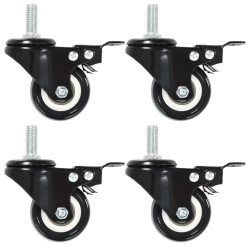 12 Pcs rodas giratórias com travões 50 mm