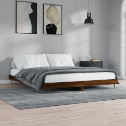 Estrutura cama sem colchão 200x200 cm carvalho castanho