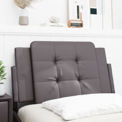 Almofadão de cabeceira zadar 80 cm couro artificial cinzento