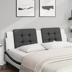 Almofadão de cabeceira zadar 180 cm couro artificial preto e branco