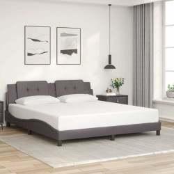 Estrutura de cama sem colchão zadar 180x200cm couro artificial cinzento