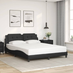 Estrutura de cama sem colchão zadar 160x200 cm couro artificial preto