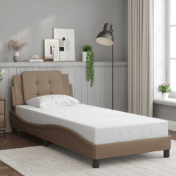 Estrutura de cama sem colchão zadar couro artif. 90x190 cm cappuccino
