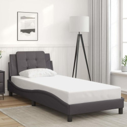 Estrutura de cama sem colchão zadar 100x200cm couro artificial cinzento
