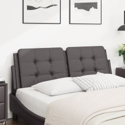 Almofadão de cabeceira zadar 120 cm couro artificial cinzento