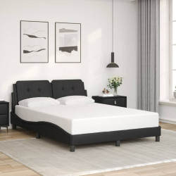 Estrutura de cama sem colchão zadar 120x200cm couro artificial preto