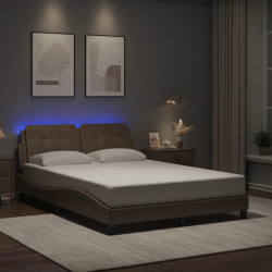 Estrutura de cama com LED sem colchão zadar 140x190 cm cappuccino