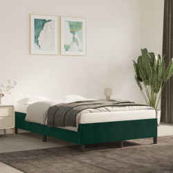 Estrutura de cama sem colchão verde escuro 120x190 cm veludo