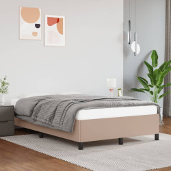 Estrutura de cama sem colchão 120x190cm couro artif. cappuccino