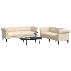 2 Pcs conjunto de sofás tecido cor creme