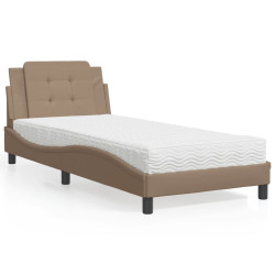 Estrutura de cama sem colchão zadar 80x200 cm couro artificial cappuccino
