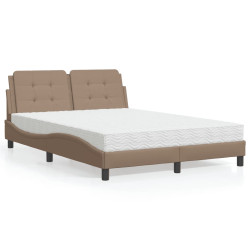 Estrutura de cama sem colchão zadar 120x200 cm couro artificial cappuccino