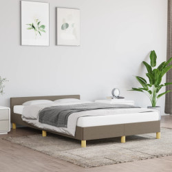 Estrutura de cama sem colchão 120x190cm tecido cinzento